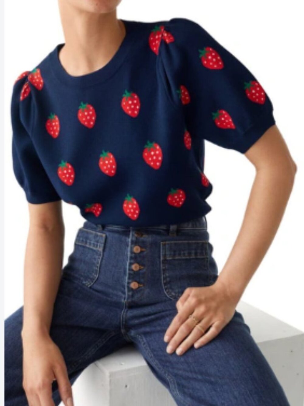 'Just My Jam' Navy Sweater Top🍓🆕️ - Picture 2 of 14